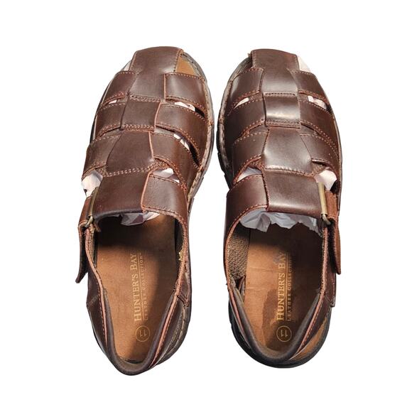 Hunter\'s Bay Leather Collection Men\'s Fisherman\'s Sandals, Brown, Size 11 main image 12